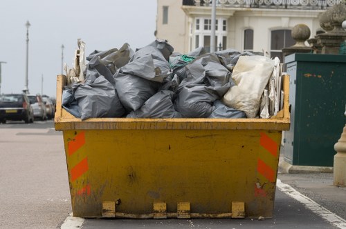 Construction site with debris and waste